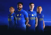 Chelsea players with new USDC sponsor.